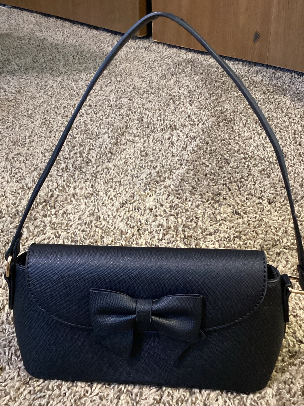SHEIN Black Bow Shoulder Bag for Women